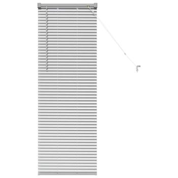 Fenster Jalousie mit Vorhängen Silber 80 x 130 cm Aluminium