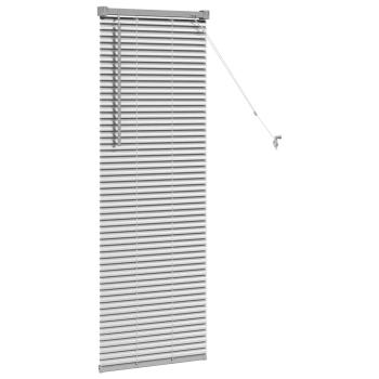 Fenster Jalousie mit Vorhängen Silber 80 x 130 cm Aluminium