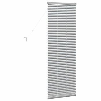 Fenster Jalousie mit Vorhängen Silber 80 x 130 cm Aluminium