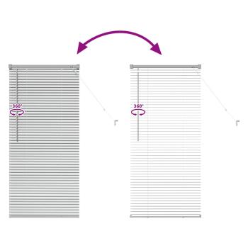 Fenster Jalousie mit Vorhängen Silber 80 x 130 cm Aluminium
