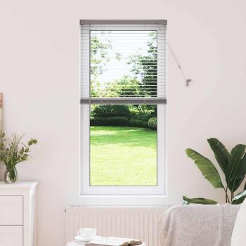 ARDEBO.de - Fenster Jalousie mit Vorhängen Silber 60 x 130 cm Aluminium