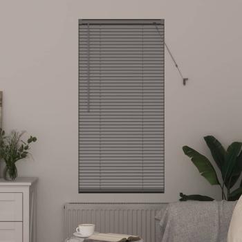 Fenster Jalousie mit Vorhängen Silber 60 x 130 cm Aluminium