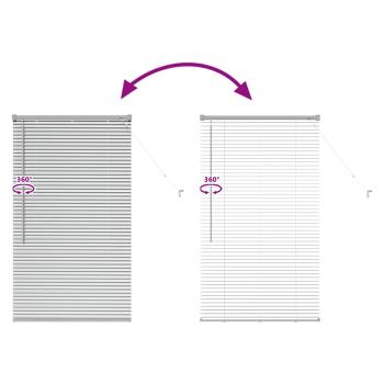 Fenster Jalousie mit Vorhängen Silber 80 x 130 cm Aluminium