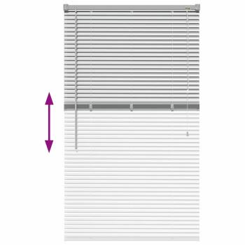 Fenster Jalousie mit Vorhängen Silber 80 x 130 cm Aluminium