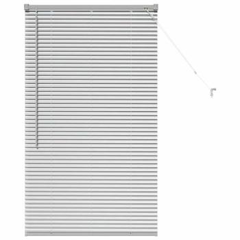 Fenster Jalousie mit Vorhängen Silber 80 x 130 cm Aluminium