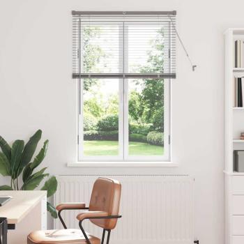 ARDEBO.de - Fenster Jalousie mit Vorhängen Silber 80 x 130 cm Aluminium