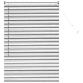 Fenster Jalousie mit Vorhängen Silber 80 x 130 cm Aluminium