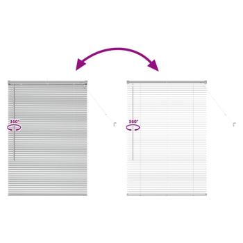 Fenster Jalousie mit Vorhängen Silber 80 x 130 cm Aluminium