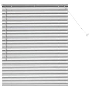 Fenster Jalousie mit Vorhängen Silber 105 x 130 cm Aluminium