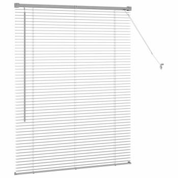 Fenster Jalousie mit Vorhängen Silber 105 x 130 cm Aluminium