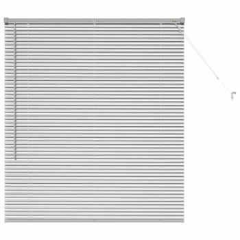 Fenster Jalousie mit Vorhängen Silber 80 x 130 cm Aluminium
