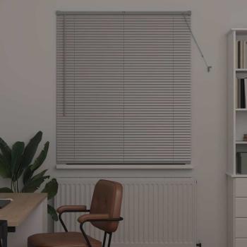 Fenster Jalousie mit Vorhängen Silber 80 x 130 cm Aluminium