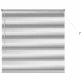 Fenster Jalousie mit Vorhängen Silber 130 x 130 cm Aluminium