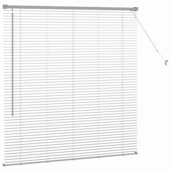 Fenster Jalousie mit Vorhängen Silber 130 x 130 cm Aluminium