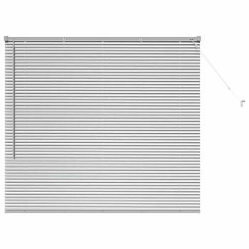 Fenster Jalousie mit Vorhängen Silber 80 x 130 cm Aluminium