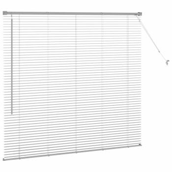 Fenster Jalousie mit Vorhängen Silber 80 x 130 cm Aluminium