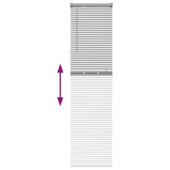 Fenster Jalousie mit Vorhängen Silber 80 x 130 cm Aluminium