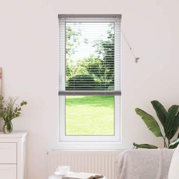 ARDEBO.de - Fenster Jalousie mit Vorhängen Silber 80 x 130 cm Aluminium