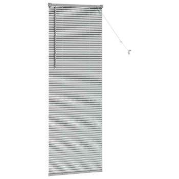 Fenster Jalousie mit Vorhängen Silber 80 x 130 cm Aluminium