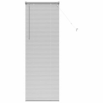 Fenster Jalousie mit Vorhängen Silber 80 x 130 cm Aluminium