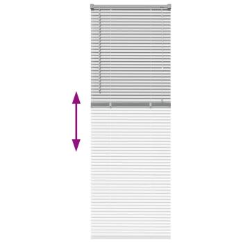 Fenster Jalousie mit Vorhängen Silber 80 x 130 cm Aluminium