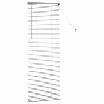 Fenster Jalousie mit Vorhängen Silber 80 x 130 cm Aluminium