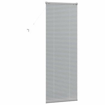 Fenster Jalousie mit Vorhängen Silber 80 x 130 cm Aluminium