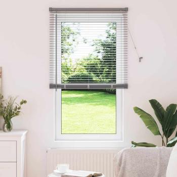 ARDEBO.de - Fenster Jalousie mit Vorhängen Silber 80 x 130 cm Aluminium