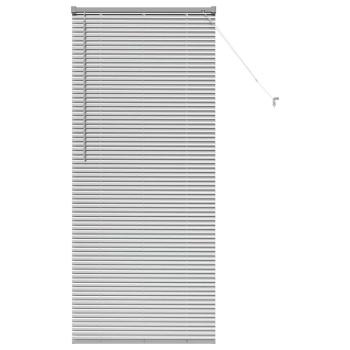Fenster Jalousie mit Vorhängen Silber 80 x 130 cm Aluminium