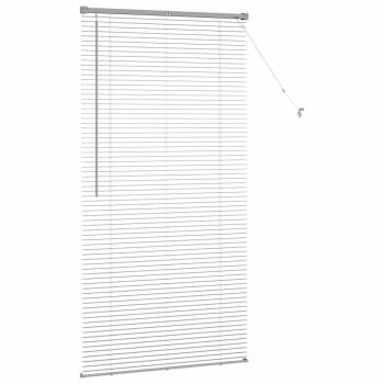 Fenster Jalousie mit Vorhängen Silber 85 x 175 cm Aluminium