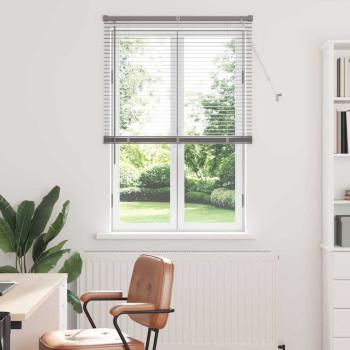 ARDEBO.de - Fenster Jalousie mit Vorhängen Silber 80 x 130 cm Aluminium