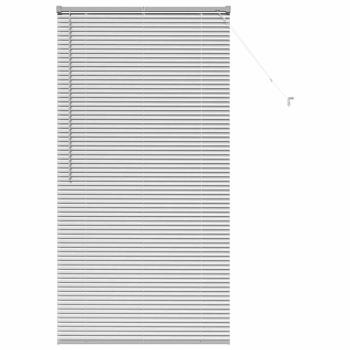 Fenster Jalousie mit Vorhängen Silber 80 x 130 cm Aluminium