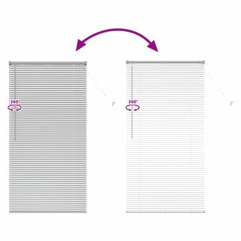 Fenster Jalousie mit Vorhängen Silber 80 x 130 cm Aluminium