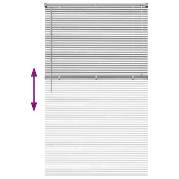 Fenster Jalousie mit Vorhängen Sonstiges Silber 100 x 175 cm Aluminium