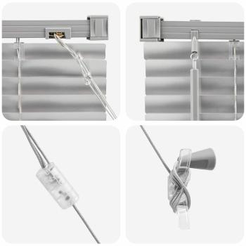 Fenster Jalousie mit Vorhängen Sonstiges Silber 100 x 175 cm Aluminium