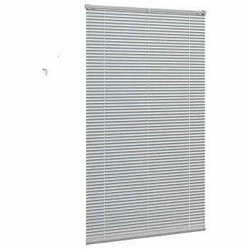 Fenster Jalousie mit Vorhängen Sonstiges Silber 105 x 175 cm Aluminium