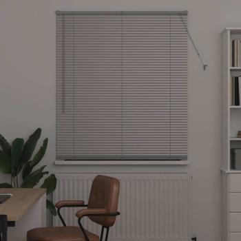 Fenster Jalousie mit Vorhängen Sonstiges Silber 80 x 130 cm Aluminium