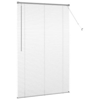 Fenster Jalousie mit Vorhängen Sonstiges Silber 80 x 130 cm Aluminium