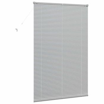 Fenster Jalousie mit Vorhängen Sonstiges Silber 80 x 130 cm Aluminium