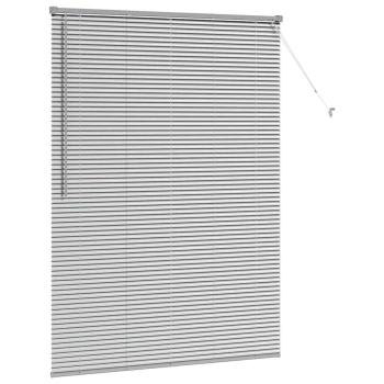 Fenster Jalousie mit Vorhängen Sonstiges Silber 125 x 175 cm Aluminium