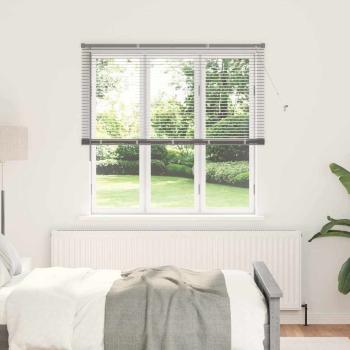 ARDEBO.de - Fenster Jalousie mit Vorhängen Sonstiges Silber 140 x 175 cm Aluminium