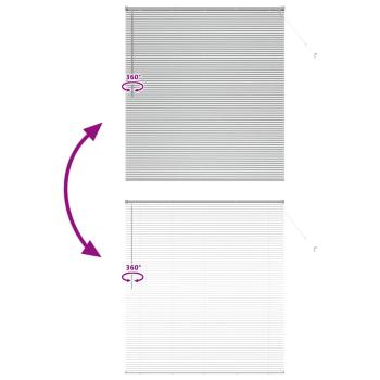 Fenster Jalousie mit Vorhängen Sonstiges Silber 80 x 130 cm Aluminium