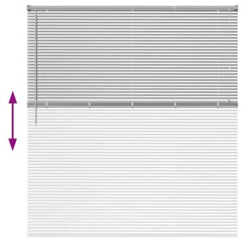 Fenster Jalousie mit Vorhängen Sonstiges Silber 80 x 130 cm Aluminium