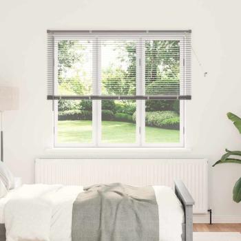 ARDEBO.de - Fenster Jalousie mit Vorhängen Sonstiges Silber 160 x 175 cm Aluminium