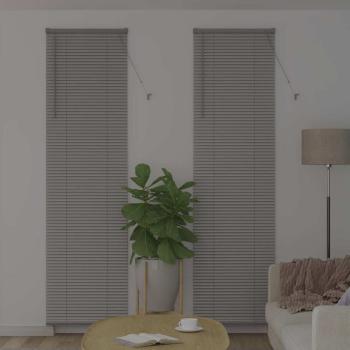 Fenster Jalousie mit Vorhängen Sonstiges Silber 80 x 130 cm Aluminium