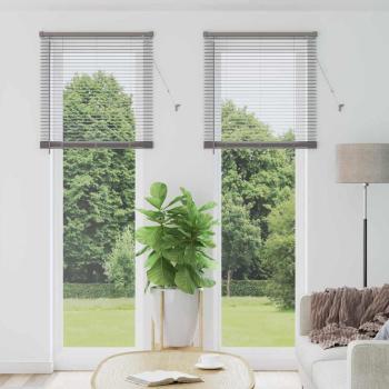 ARDEBO.de - Fenster Jalousie mit Vorhängen Sonstiges Silber 80 x 130 cm Aluminium