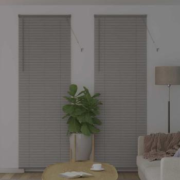 Fenster Jalousie mit Vorhängen Sonstiges Silber 80 x 130 cm Aluminium