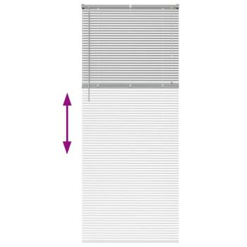 Fenster Jalousie mit Vorhängen Sonstiges Silber 90 x 220 cm Aluminium
