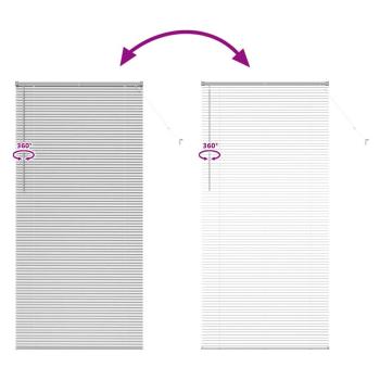 Fenster Jalousie mit Vorhängen Sonstiges Silber 100 x 220 cm Aluminium