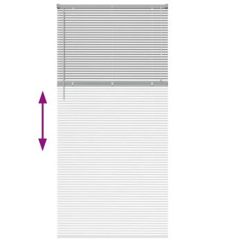 Fenster Jalousie mit Vorhängen Sonstiges Silber 100 x 220 cm Aluminium